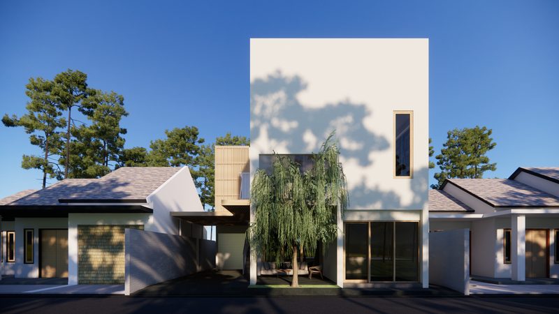 Rumah modern dua lantai hasil rancangan jasa arsitek rumah Architechs.id